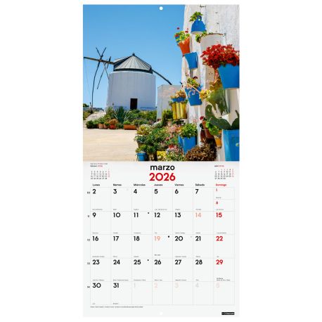 Calendario pared imágenes pueblos con encanto 2027