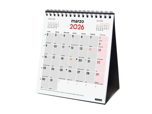 Calendario Sobremesa Escribir Xs 2026