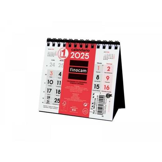 Calendário de mesa Grandes números Xxs 2025
