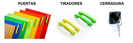 Trocador modelo 760, portas em cores diferentes e 2 espaços interiores