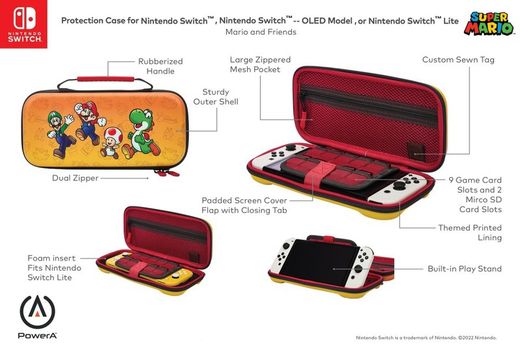 Housse de protection PowerA pour Nintendo Switch (modèle OLED), Nintendo Switch ou Nintendo Switch Lite - Mario and Friends