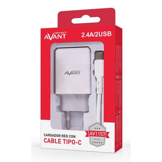 Carregador USB Avant 2 portas + cabo C