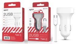 Chargeur sur chariot 2 ports + câble blanc type C