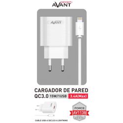 Cargador de corriente Avant Connect USB + Lightning