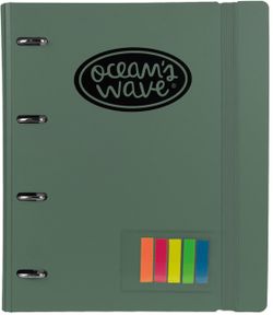 Carpebloc Foam  A4 4 anillas 35mm + Recambio + Accesorios Verde Tierra by Ocean´s Wave