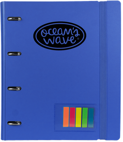 Carpebloc Foam  A5 4 anillas 25mm + Recambio + Accesorios Azul Oscura by Ocean´s Wave