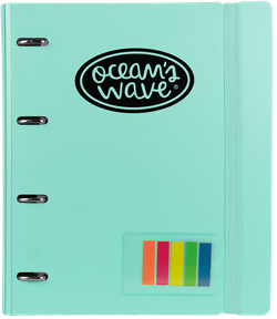 Carpebloc Foam  A5 4 anillas 25mm + Recambio + Accesorios Verde Pastel by Ocean´s Wave