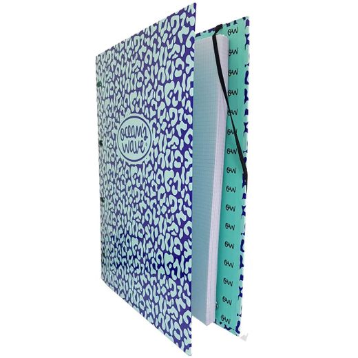 Pâtes A4 4 anneaux avec recharge Ocean's Wave