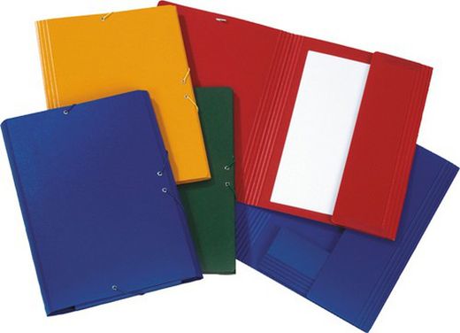 Chemise cartonnée gaufrée avec élastiques et rabats