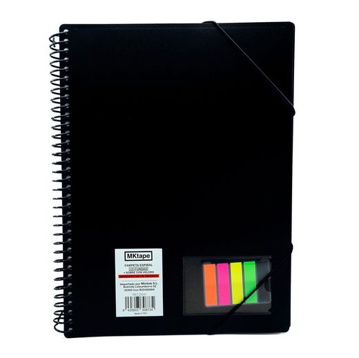 Folio de pâtes avec spirale et 20 couches avec élastiques + drapeaux