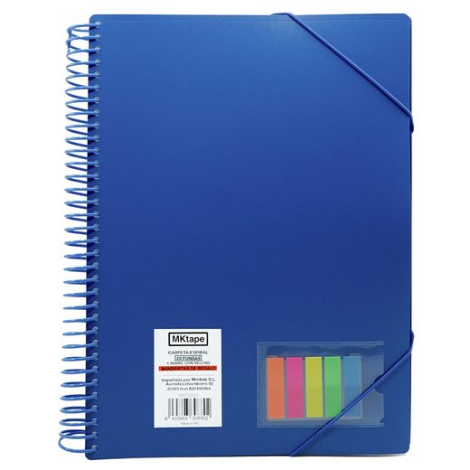 Folio de pâtes avec spirale et 40 couches avec élastiques + drapeaux