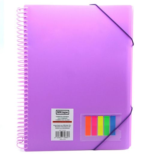 Folio de pâtes avec spirale et 40 couches avec élastiques + drapeaux
