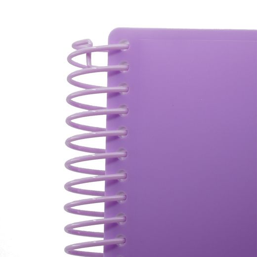 Pasta fólio com espiral e 50 capas de 0,9 mícron + bandeiras. 7 cores