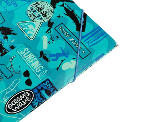 Chemise folio en polypropylène avec élastiques et rabats surf