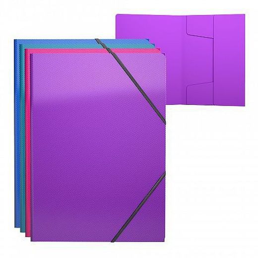 Carpeta plastico gomas y solapas glace vivid
