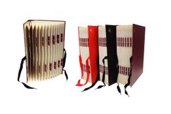 Pastas de fole de papelão tipo sanfona.