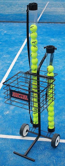 Carrinho para 80 bolas de tênis ou paddle