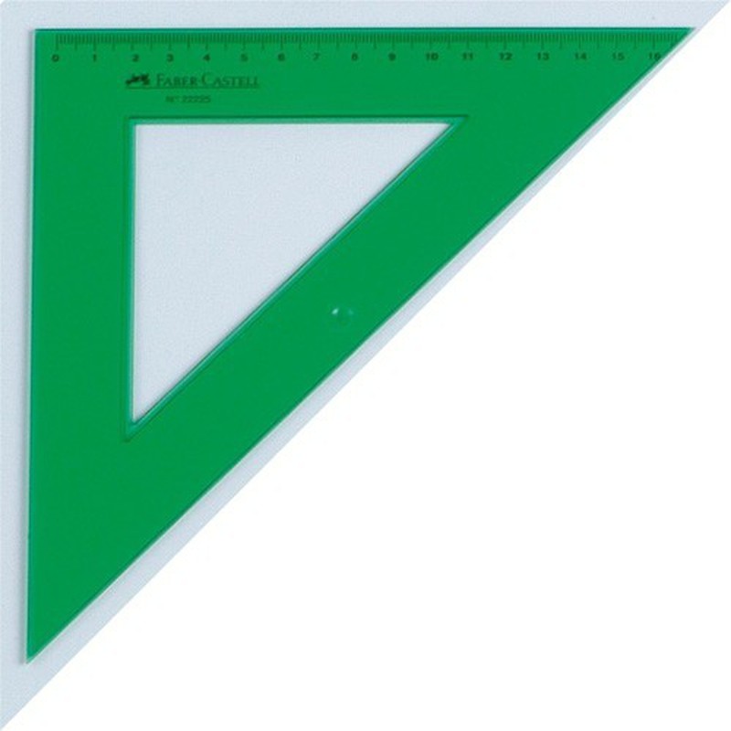Faber-Castell 666 - Cartabón de 12 cm, color verde : : Oficina y  papelería