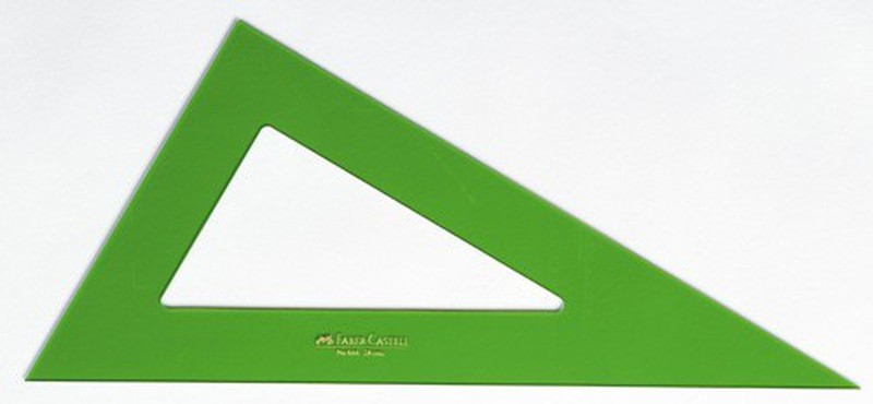 Escuadra Faber Castell no graduada verde 28 cm.