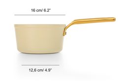 Icônica panela de alumínio forjado para indução, 16 cm, bege