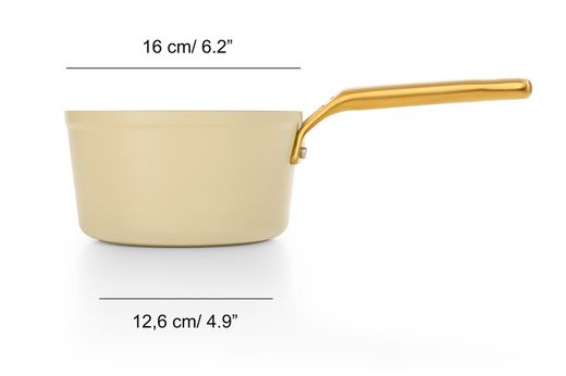 Icônica panela de alumínio forjado para indução, 16 cm, bege