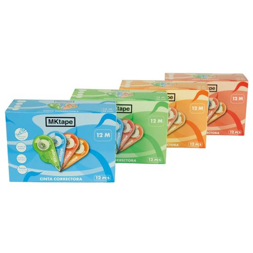 Cinta correctora con aplicación frontal con 12 mts