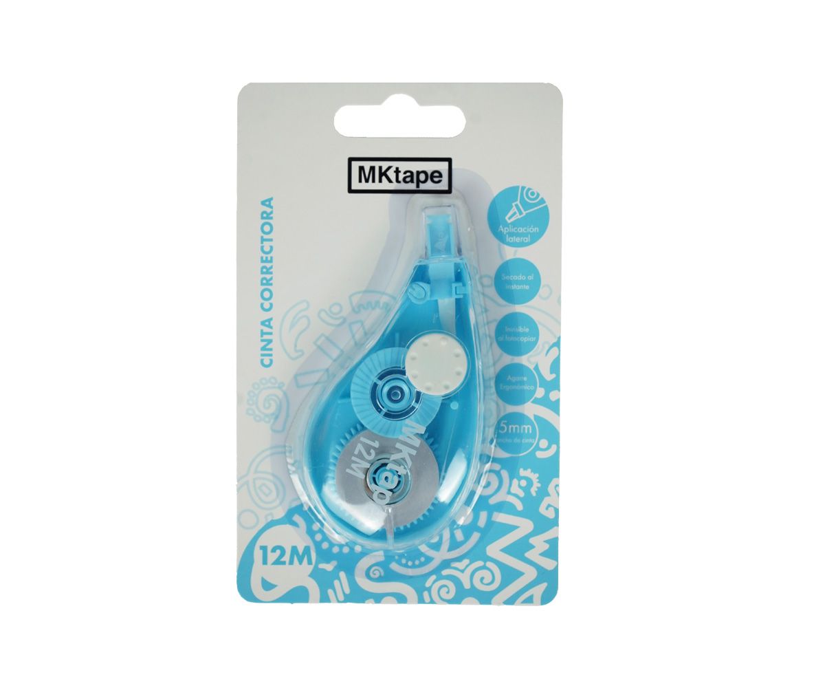 Cinta correctora de aplicación lateral con 12 mts Cinta Correctora Aplicación Lateral 12 mts. Azul