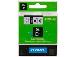 Cinta para rotular d1 de dymo, tamaño 7 metros x 6 mm