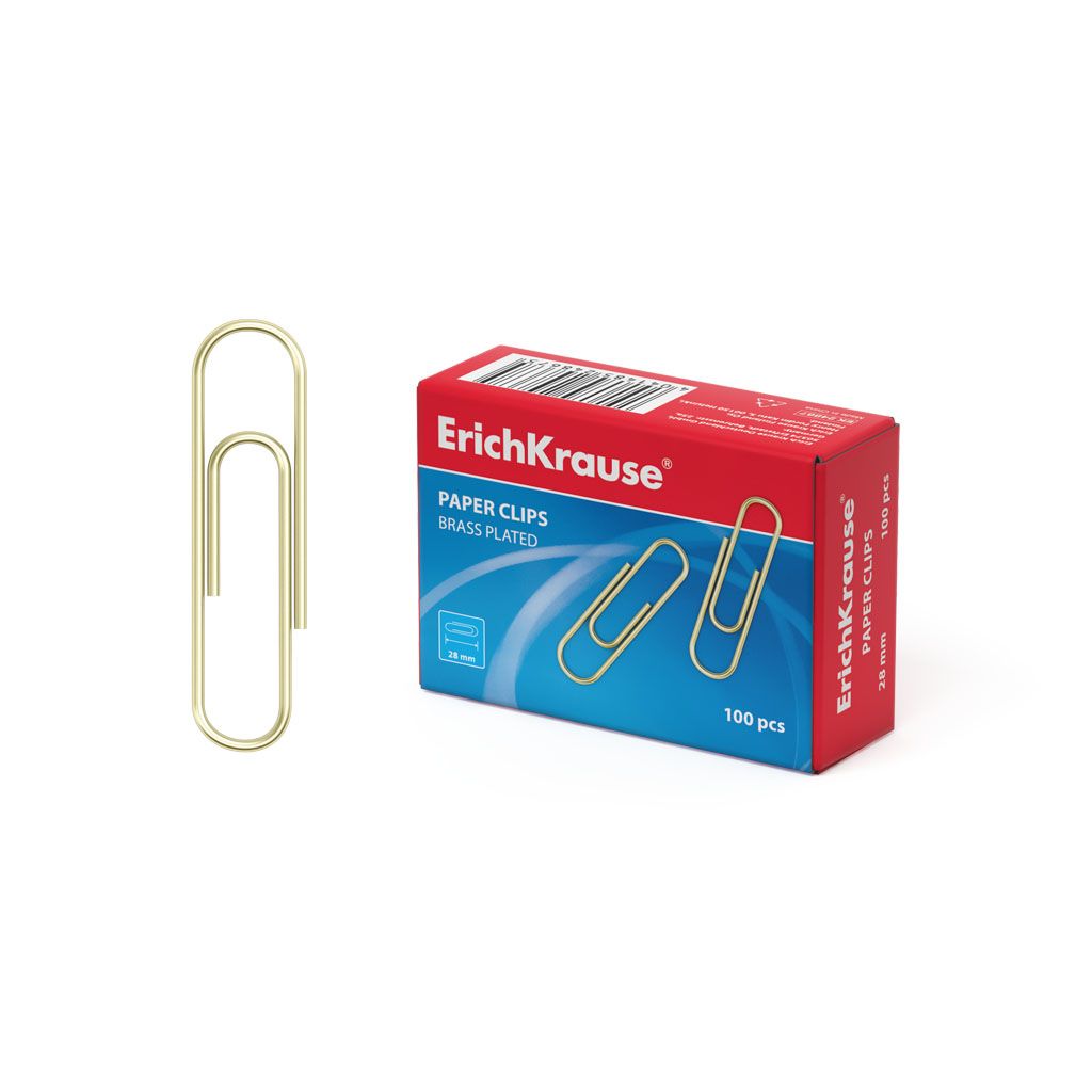 Clips Metálicos Dorados. Caja de 100 Clips Metálicos 28mm Dorados Caja 100