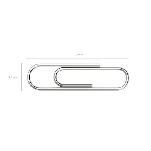 Clips Metálicos Plata. Caja de 100