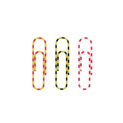 Clips nickelés et colorés appliqués