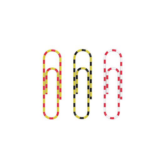 Clips nickelés et colorés appliqués