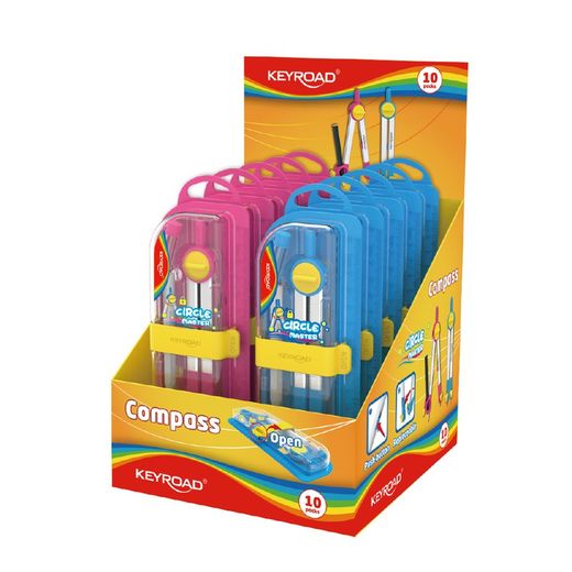 Bússola de metal Keyroad com adaptador, lápis, minas e régua