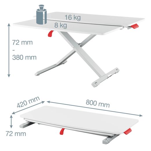 Bureau Leitz Ergo Cozy Riser et plateau coulissant