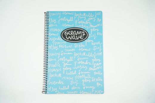 Cuaderno cubiertas plástico tamaño Din A5 New Pastel de Ocean’s Wave