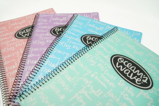Cuaderno cubiertas plástico tamaño Din A5 New Pastel de Ocean’s Wave