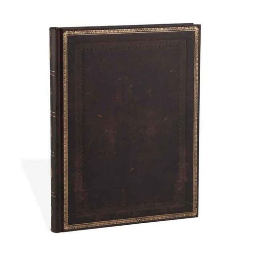 Carnet ancien en cuir - maroquin noir