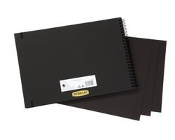Cuaderno de dibujo con papel negro Derwent A3 horizontal, 40 hojas 200 grs