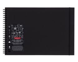 Cuaderno de dibujo con papel negro Derwent A3 horizontal, 40 hojas 200 grs