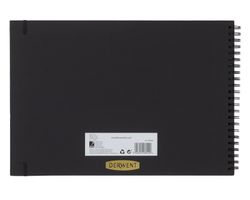 Cuaderno de dibujo con papel negro Derwent A3 horizontal, 40 hojas 200 grs