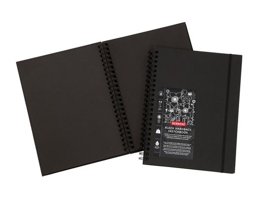 Caderno de esboços com papel preto Derwent A4, 40 folhas 200 grs