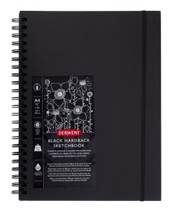 Caderno de esboços com papel preto Derwent A4, 40 folhas 200 grs