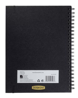 Caderno de esboços com papel preto Derwent A4, 40 folhas 200 grs