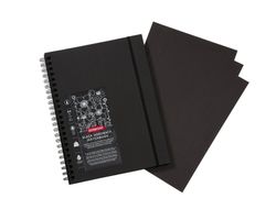 Caderno de esboços com papel preto Derwent A4, 40 folhas 200 grs