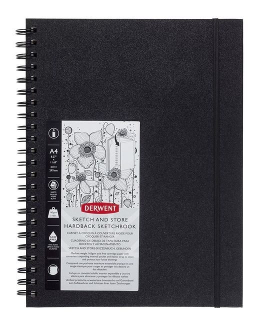 Cuaderno de dibujo Sketch and Store Derwent A4, 56 hojas 165 grs