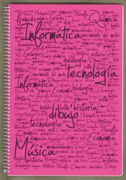 Cahier à spirale avec couverture en plastique, 80 feuilles