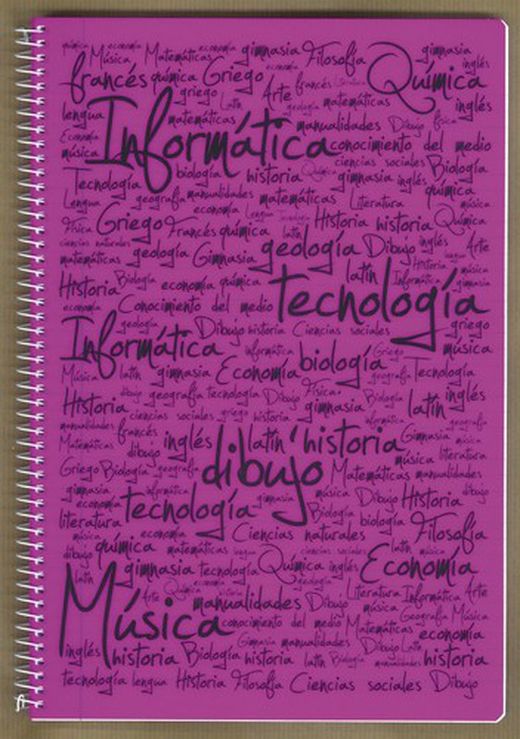 Cahier à spirale avec couverture en plastique, 80 feuilles