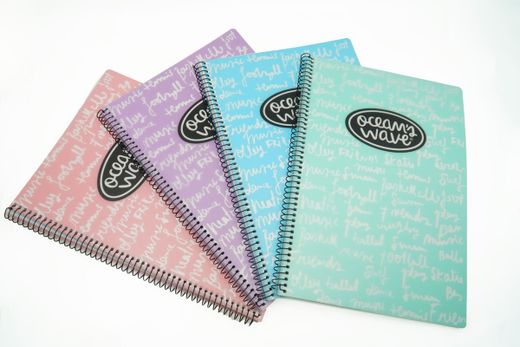 Cuaderno Ocean Wave's New pastel tapa plástico