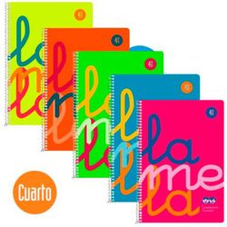 Cuaderno lamela tamańo cuarto tapa plástico. Surtidos