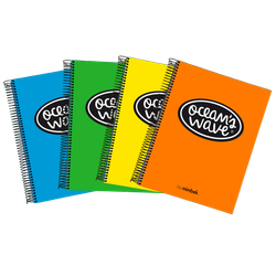 Caderno microperfurado, capa plástica, 150 folhas, 80 g